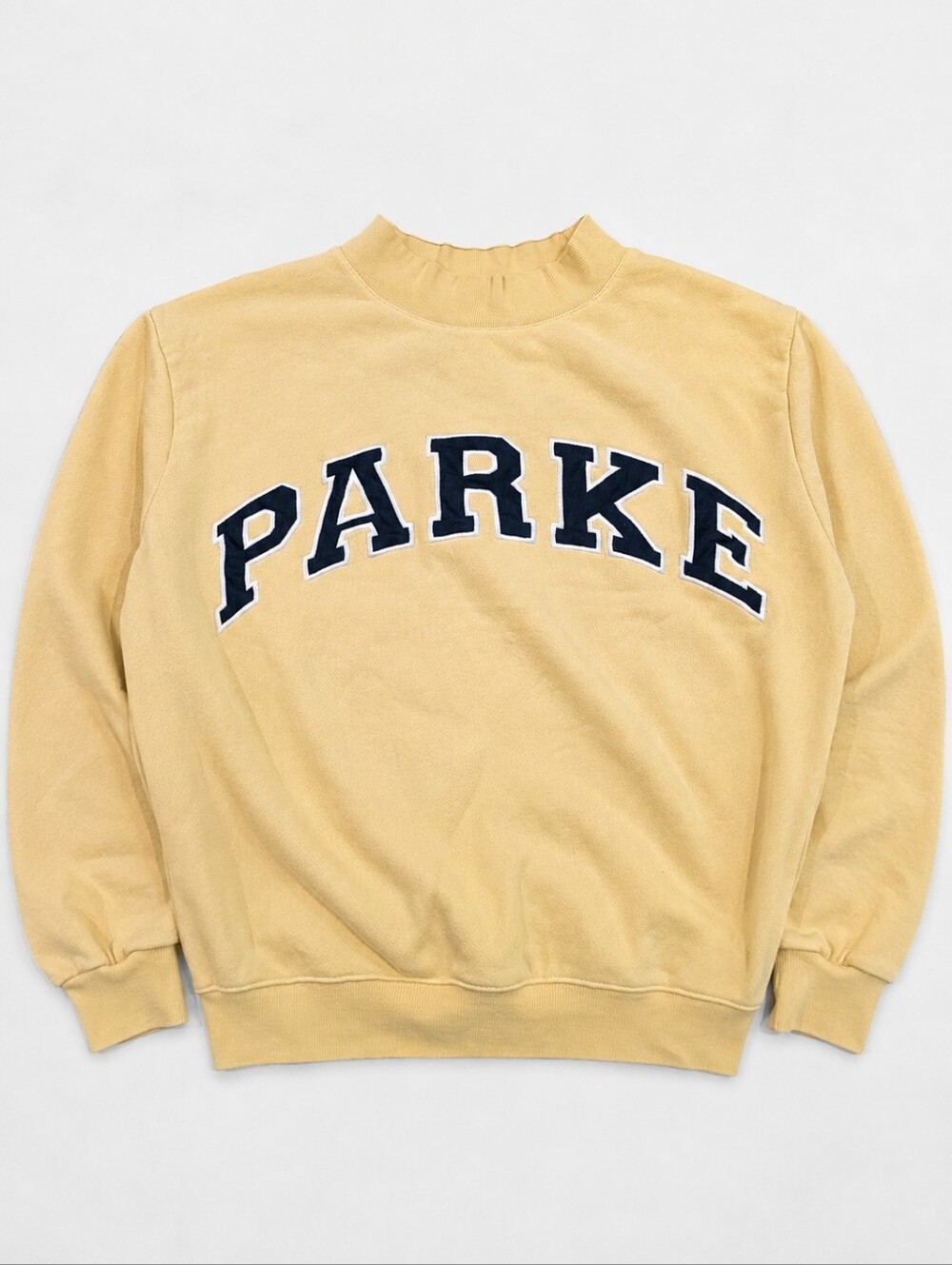 SOLD OUT PARKE Varsity Heritage Mockneck CAKE BATTER S/M NWT